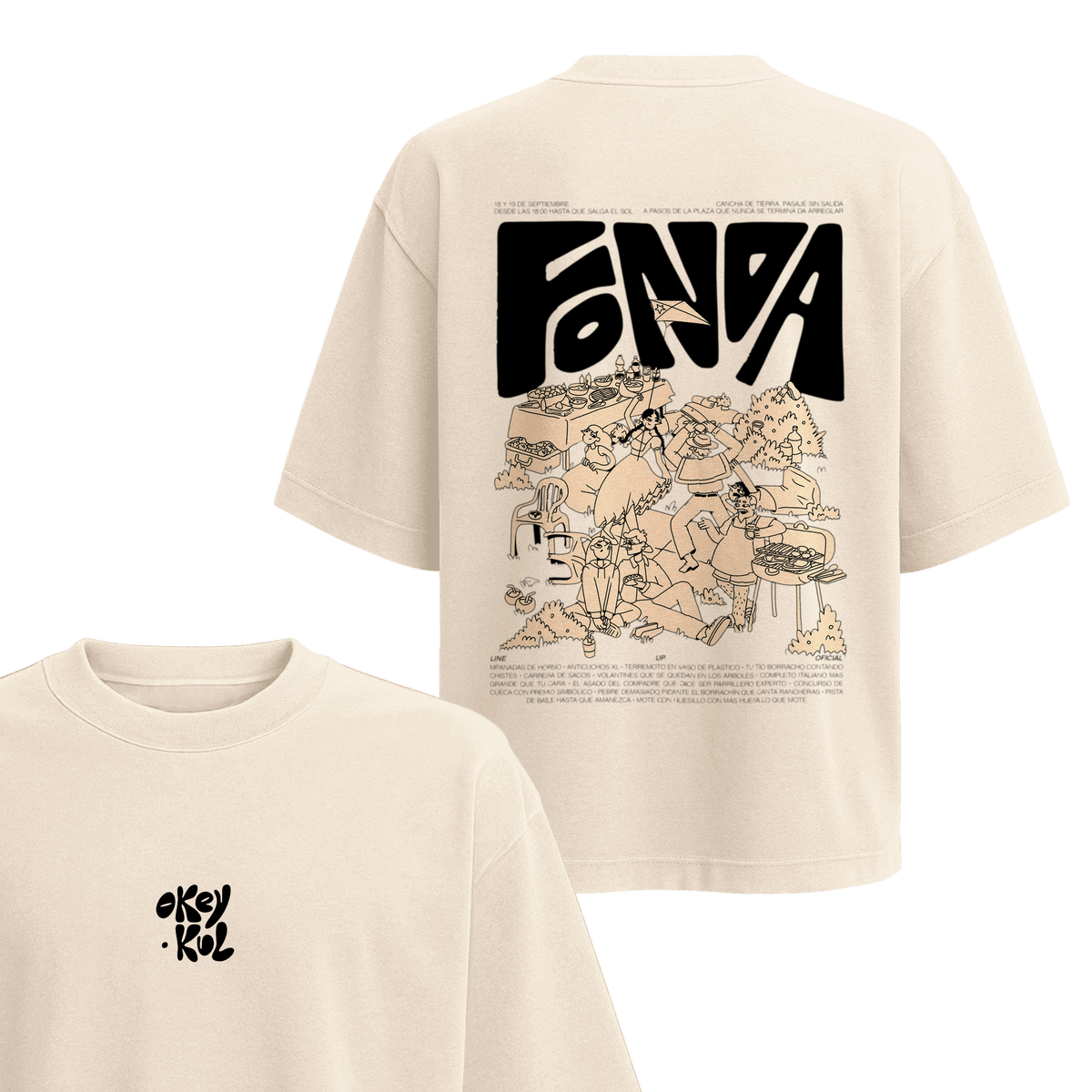 Polera Fonda - Espalda (Crema)