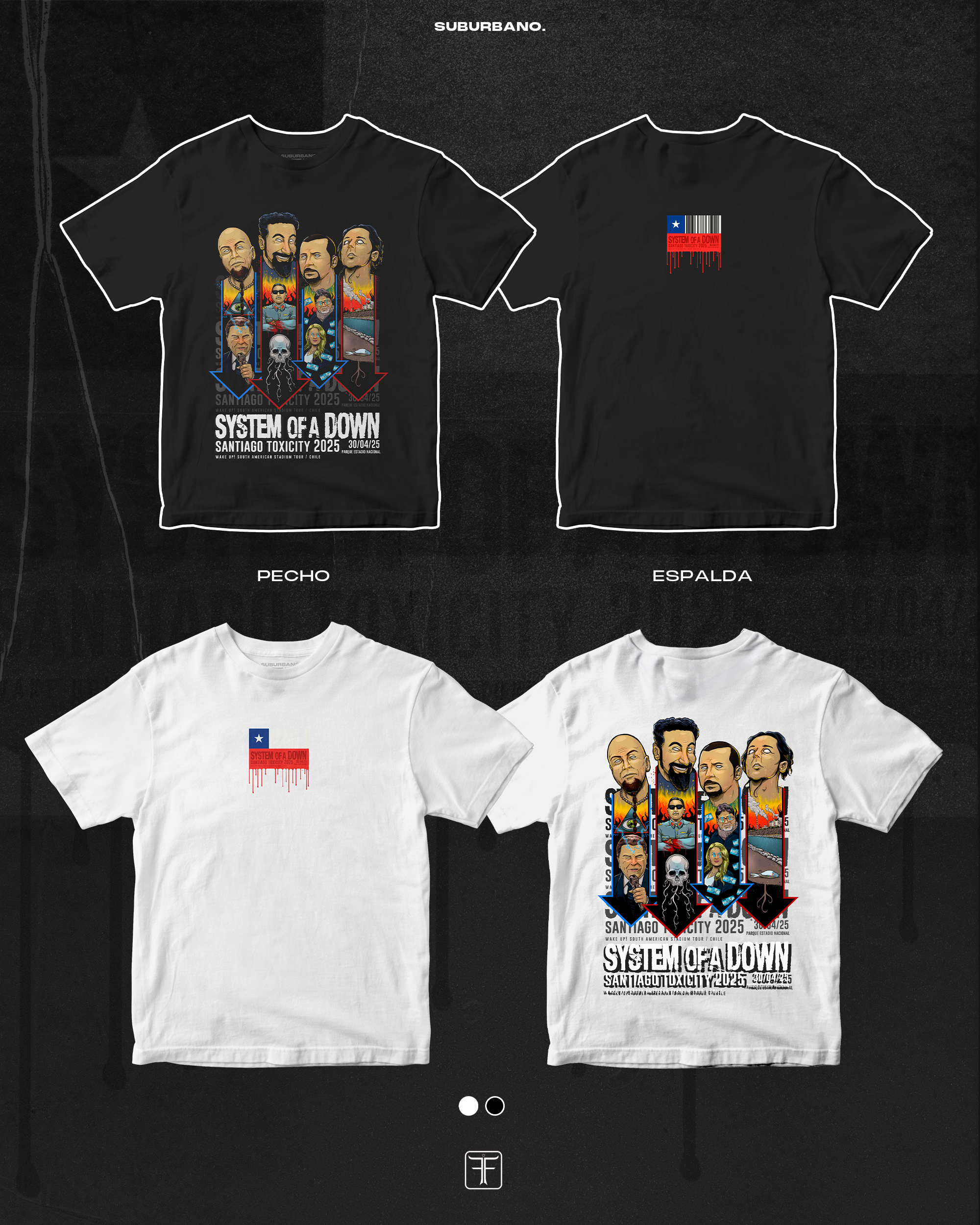 Polera System of a Down en Chile