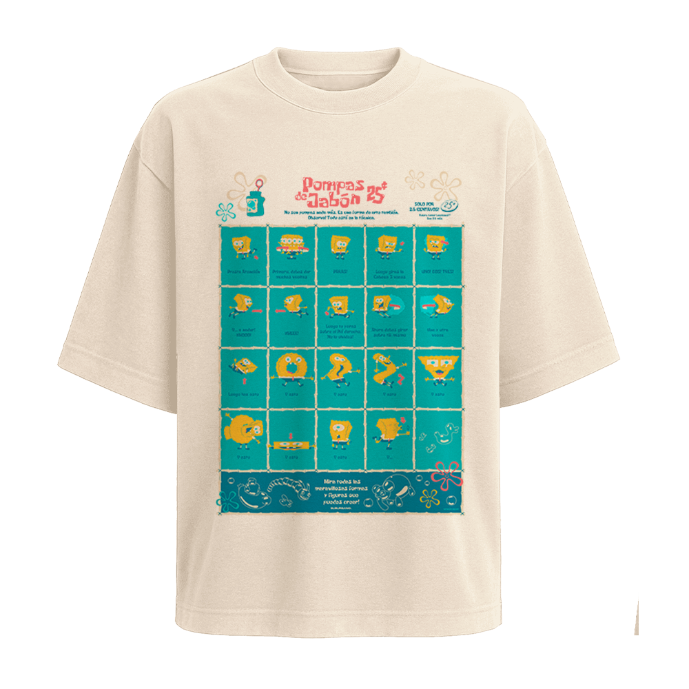 Polera Pompas de Jabón (Bob Esponja) - Crema
