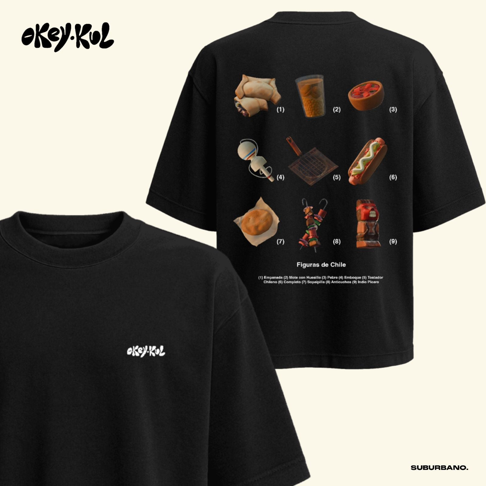 Polera Figuras de Chile - Espalda