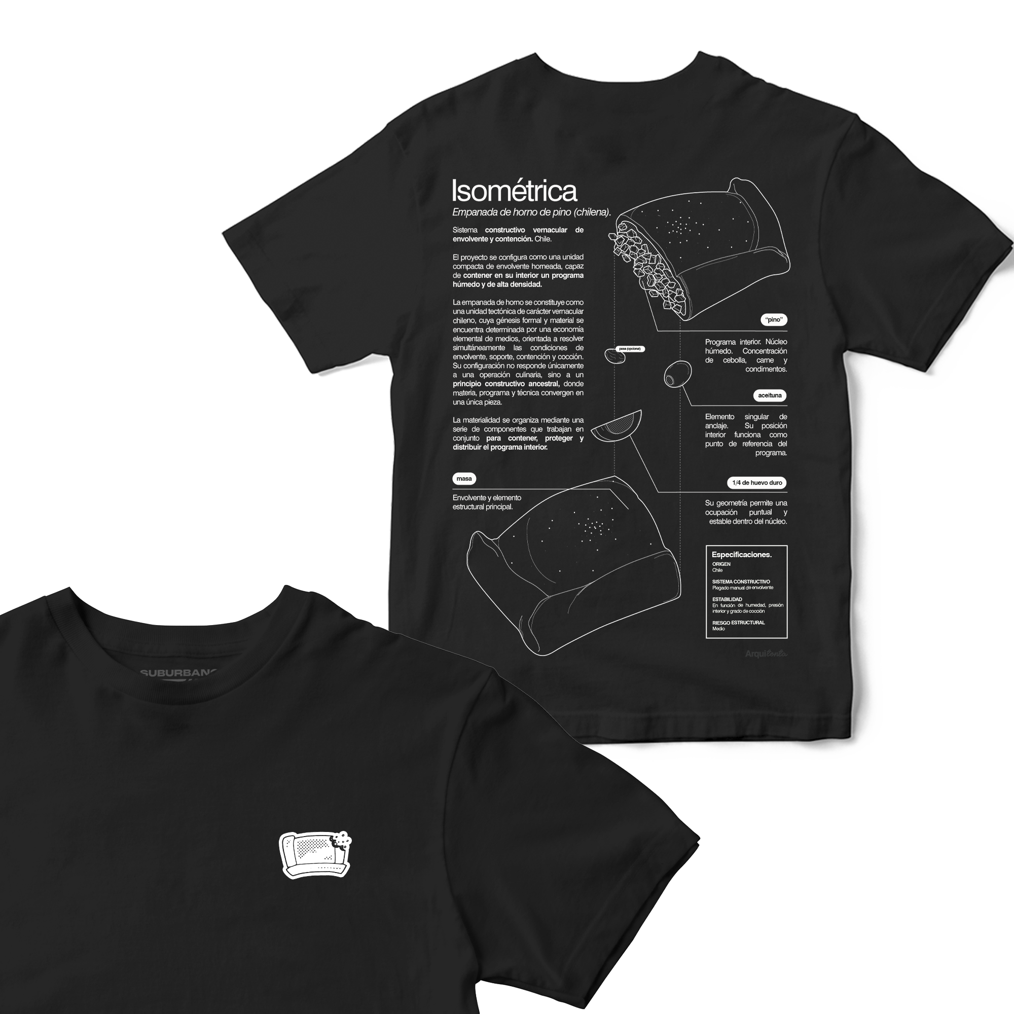 Polera Empanada (Isométrica) - Espalda